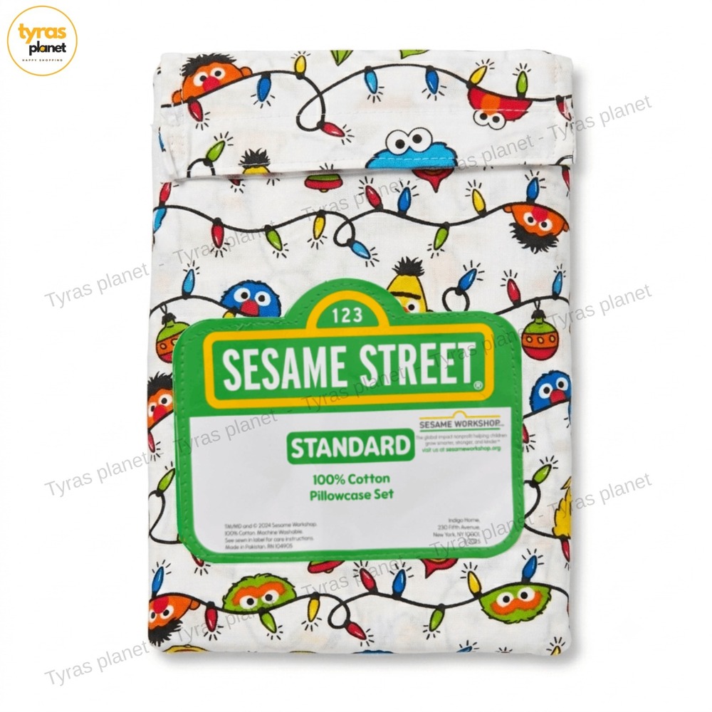Sesame Street Heart Pillow Cases NEW 2 Standard Pillow Cases - 20" x 30"